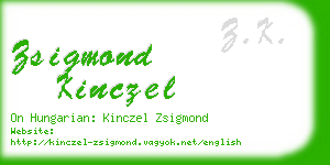 zsigmond kinczel business card